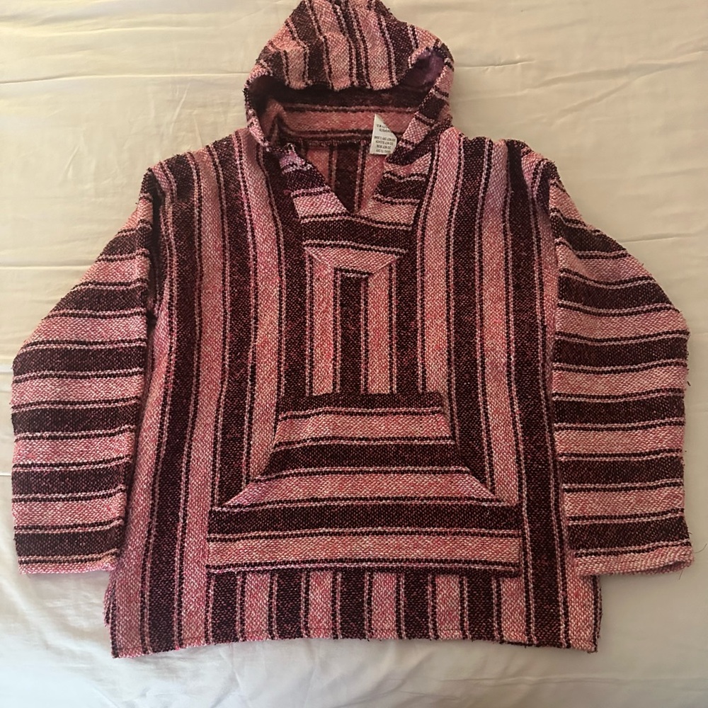 Striped Pink and Black Baja Hoodie